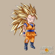 the dragon ball super saishiki character is shown in this cartoon style drawing, and appears to be wearing an orange outfit