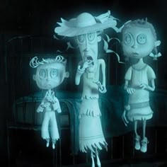 an animated image of three people standing next to each other