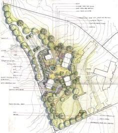 an architectural drawing shows the plan for a park