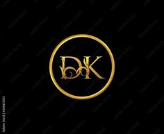 the letter dk is inscribed in gold on a black background with a circular frame