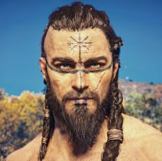 Viking Face Paint, Viking Make Up Men, Warrior Makeup, Viking Makeup, Viking Halloween Costume, Viking Party, Cabelo Grande Masculino, Viking Cosplay, Vikings Halloween