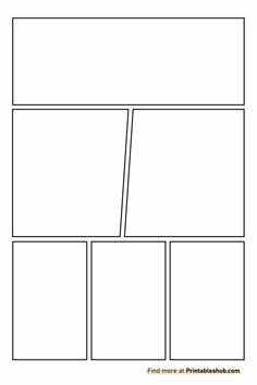 the four paneled paper is shown in black and white