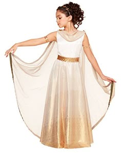 Vale Greek Dance Costume, Girls Goddess Costume, Diy Roman Costume Girl, Aphrodite Costume Kids, Greek Goddess Costume Kids, Kids Goddess Costume, Roman Costume Girl, Greek Outfits For Kids, Greek Goddess Dance Costume