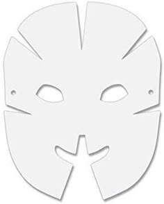 a white mask with the face cut out
