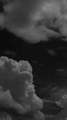 black and white photograph of clouds in the sky