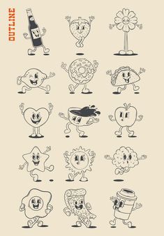 an image of cartoon characters with different expressions on the same page, and one is drawn in
