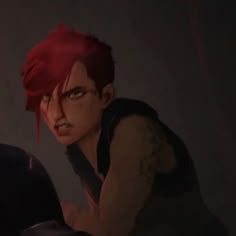 an animated image of two people with red hair