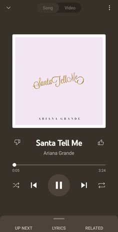 an iphone screen with the text santa feli me on it and music player below