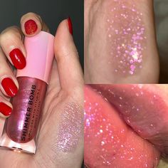 #makeup #glitter #lipgloss Sparkly Lip Gloss, Glittery Lip Gloss, Glitter Lipgloss, Pink Glitter Gloss, Y2k Body Glitter, Pink Glitter Lipgloss, Glitter Lip, Glitter Gloss, Glitter Lip Gloss