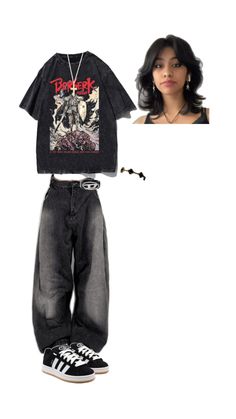 Ouftit baggy jean Korn Concert Outfit Ideas, Black Baggy Jeans Outfit 90s, Shirts To Wear With Black Baggy Jeans, Black Oversized Jeans Outfit, Korn Outfit Ideas, Korn Outfit, Odetari Outfit, Korn Concert Outfit, Baggy Jeans Small Top