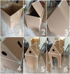 the steps to make a dog house out of cardboard
