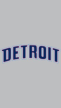 the detroit tigers logo is shown on a gray background with blue and red letters that read detroit