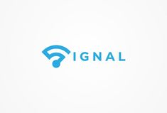 the logo for signal is shown in blue