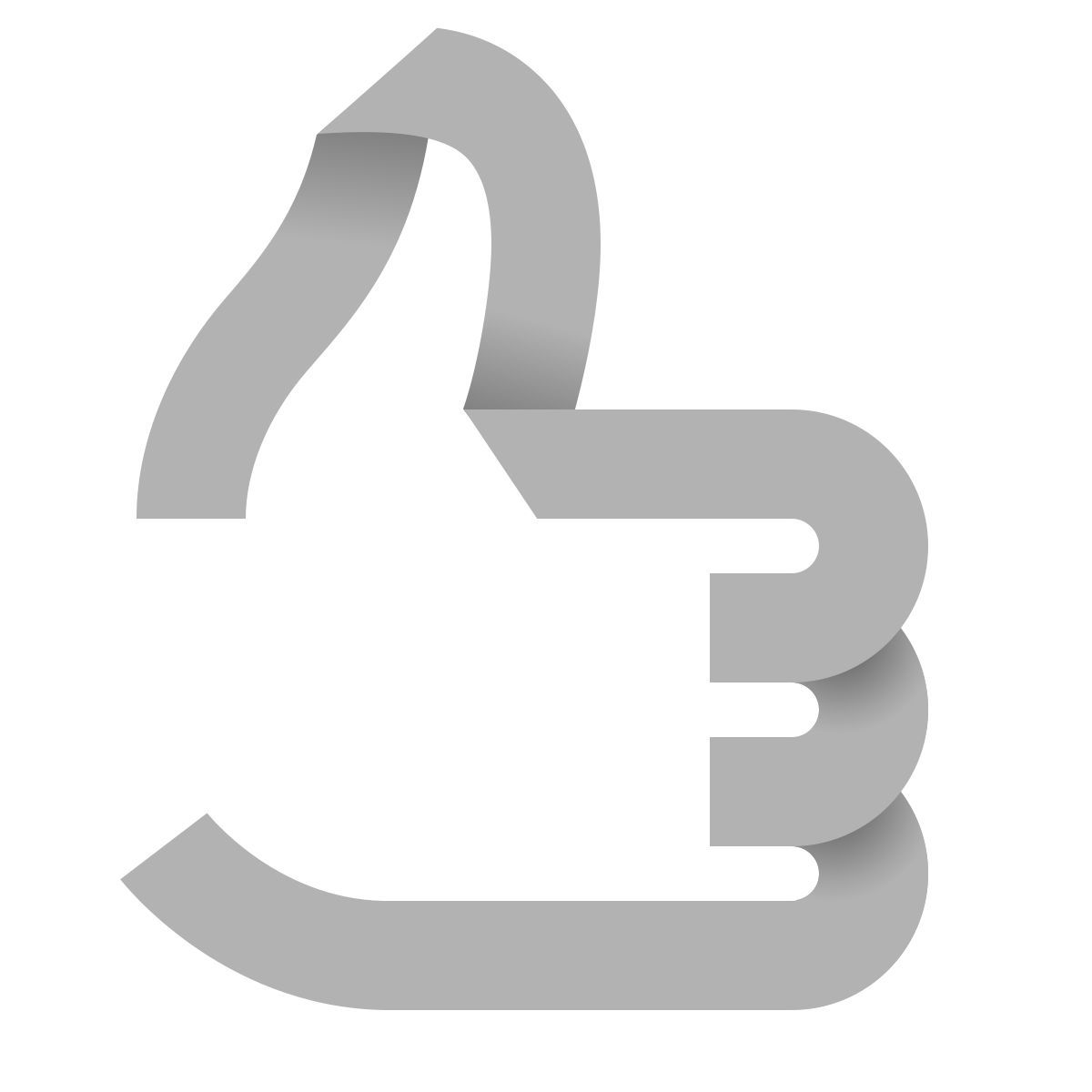 tapes style thumbs up icon