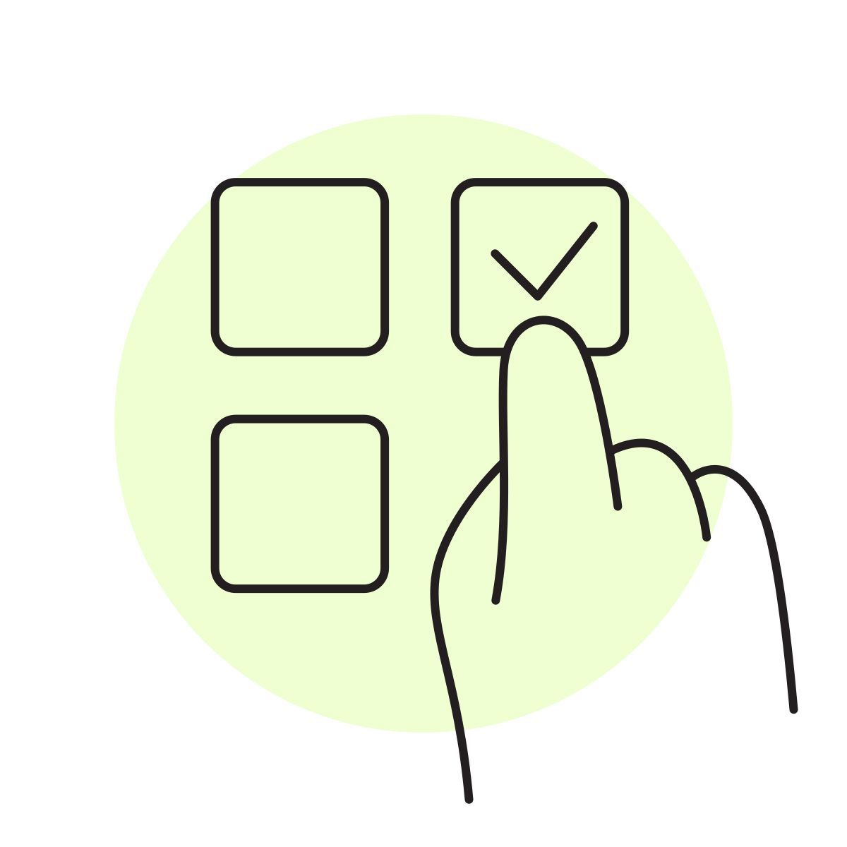 handsy style choose icon