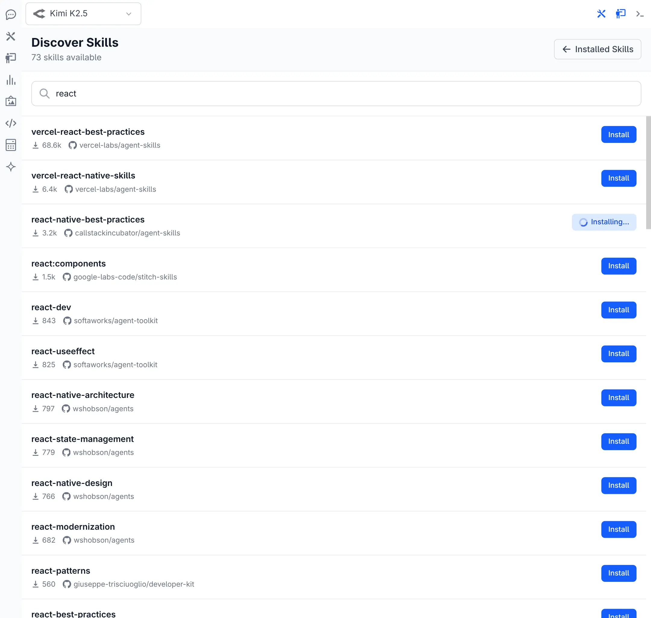 Installing New Skills