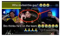 a group of men are sitting in chairs and one of them is asking who invited this guy