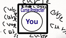 a picture of a curse protector that says you