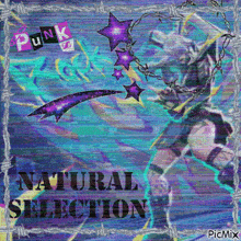 a poster that says punk natural selection with a purple star