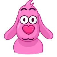 a cartoon dog with a heart in its mouth and the words oh my above it