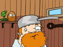a cartoon drawing of a man with a beard wearing a hat