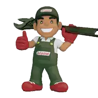 a cartoon mechanic is holding a wrench and says thank you mechanics #beatofmechanics