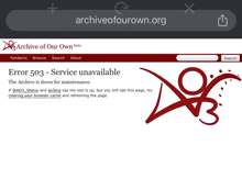 a screenshot of the archive of our own website
