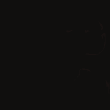 a black and white drawing of a face with a heart in the middle