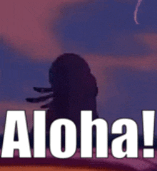 a silhouette of a bird with the words aloha written below it