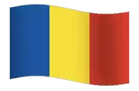 a blue yellow and red flag is waving on a white background