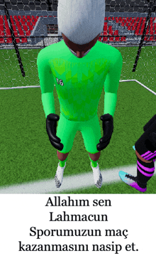 a soccer player wearing a green jersey with the number 16 on it