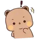 a brown teddy bear with a surprised look on its face .