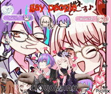 a collage of anime characters with the words " gay people " in red