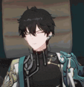 a close up of a person 's face in a video game with a serious look on his face .