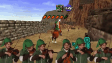 a group of men playing violins in front of a screen that says faster on it