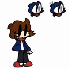 a cartoon character with a scarf around his neck giving a thumbs up