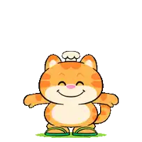 a cartoon cat wearing sandals and a chef hat