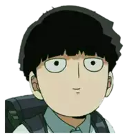 a close up of a person 's face with a backpack on their back .