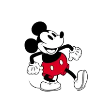 a cartoon of mickey mouse wearing red shorts
