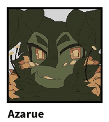 a pixel art drawing of a frog 's face with leaves around it .