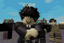 a cartoon character with the word cope on the top of his head