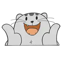 a cartoon cat is giving a thumbs up and smiling