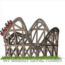 a drawing of a roller coaster with the words my energy level today