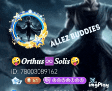 a screenshot of a person 's profile that says allez buddies on it