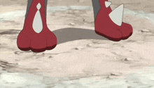 a close up of a cartoon character 's feet with sharp claws