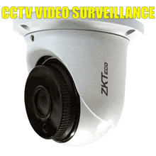 a zkteco cctv camera with the words cctv video surveillance above it