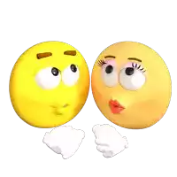 a couple of cartoon smiley faces one of which has a woman 's face on it