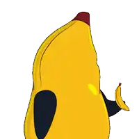 a cartoon of a banana holding a banana in its mouth