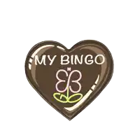 a heart shaped chocolate bar that says my bingo