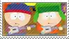 stan and kyle from south park are holding guns in their hands .